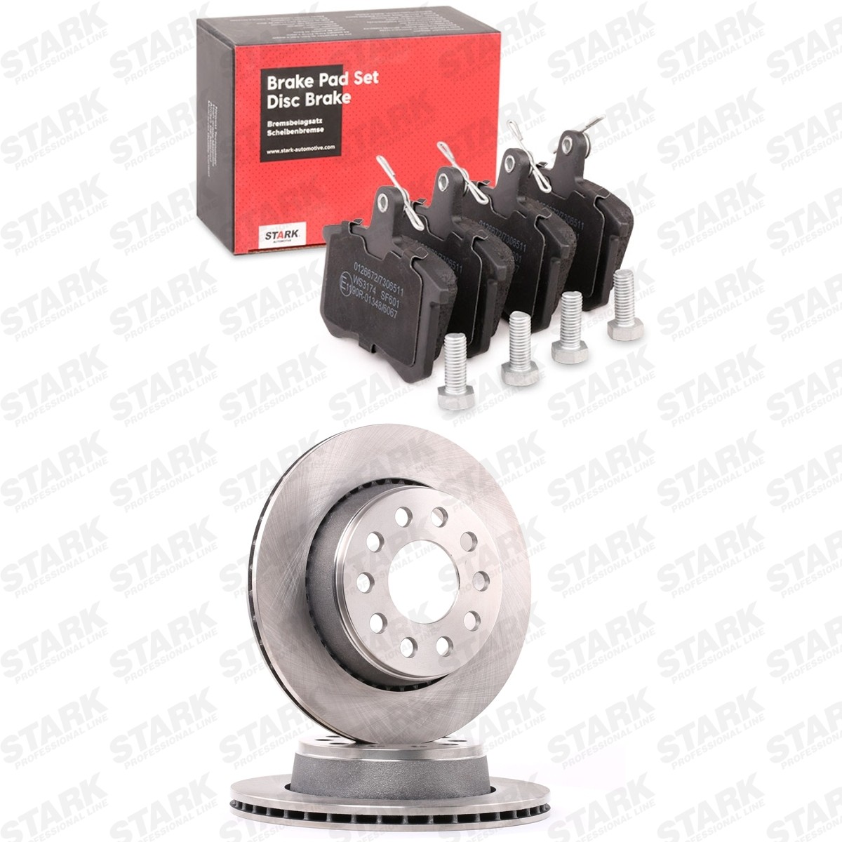 STARK SKBK-10991867: Kit de discos de freno y pastillas Eje trasero, Ø: 269mm, ventilación interna