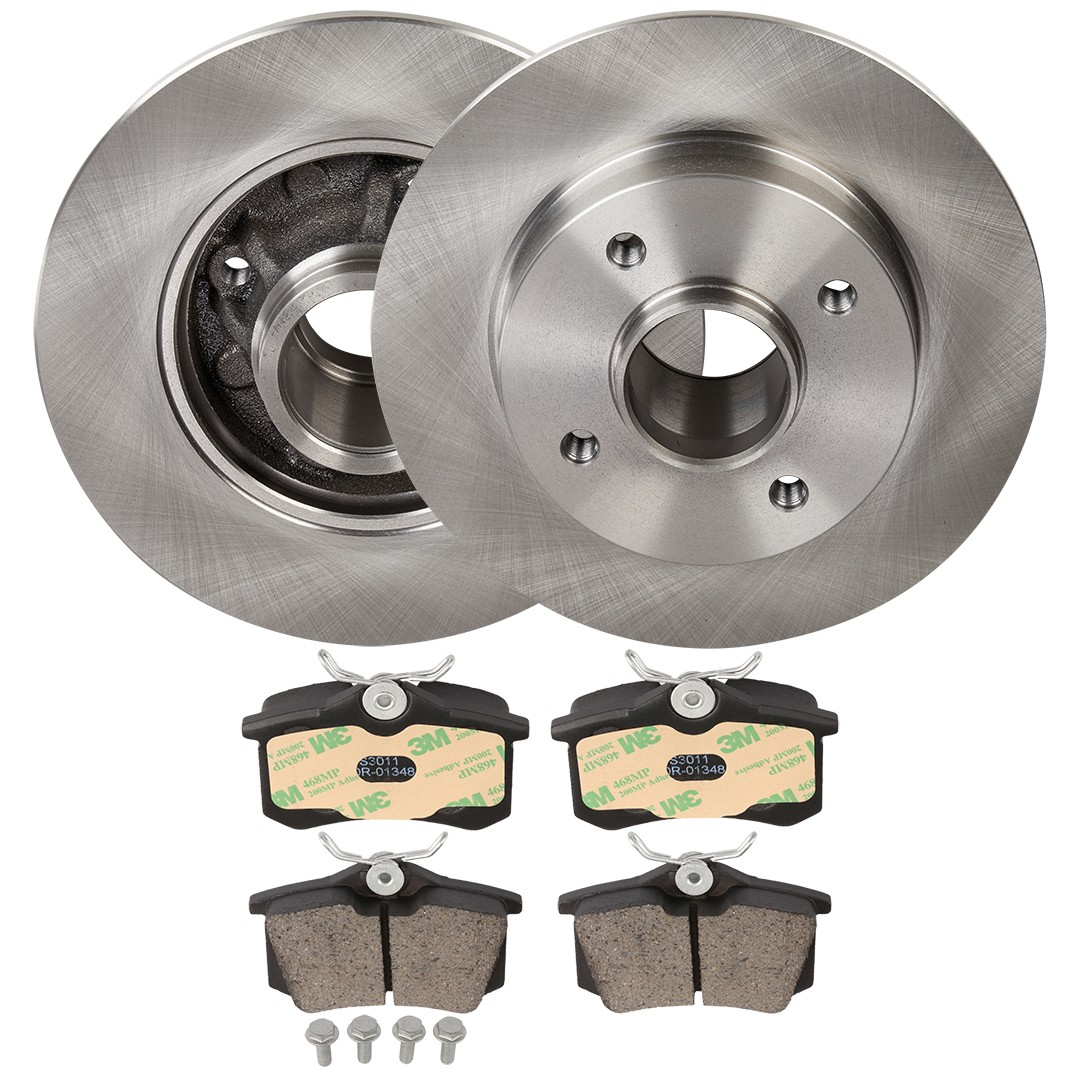 RIDEX 3405B1901: Bremžu komplekts, Disku bremzes Aizmugurējais tilts, Ø: 249mm, pilnīgi, bez riteņa rumbas gultņa, bez integrēta magnētiskā devēja gredzena