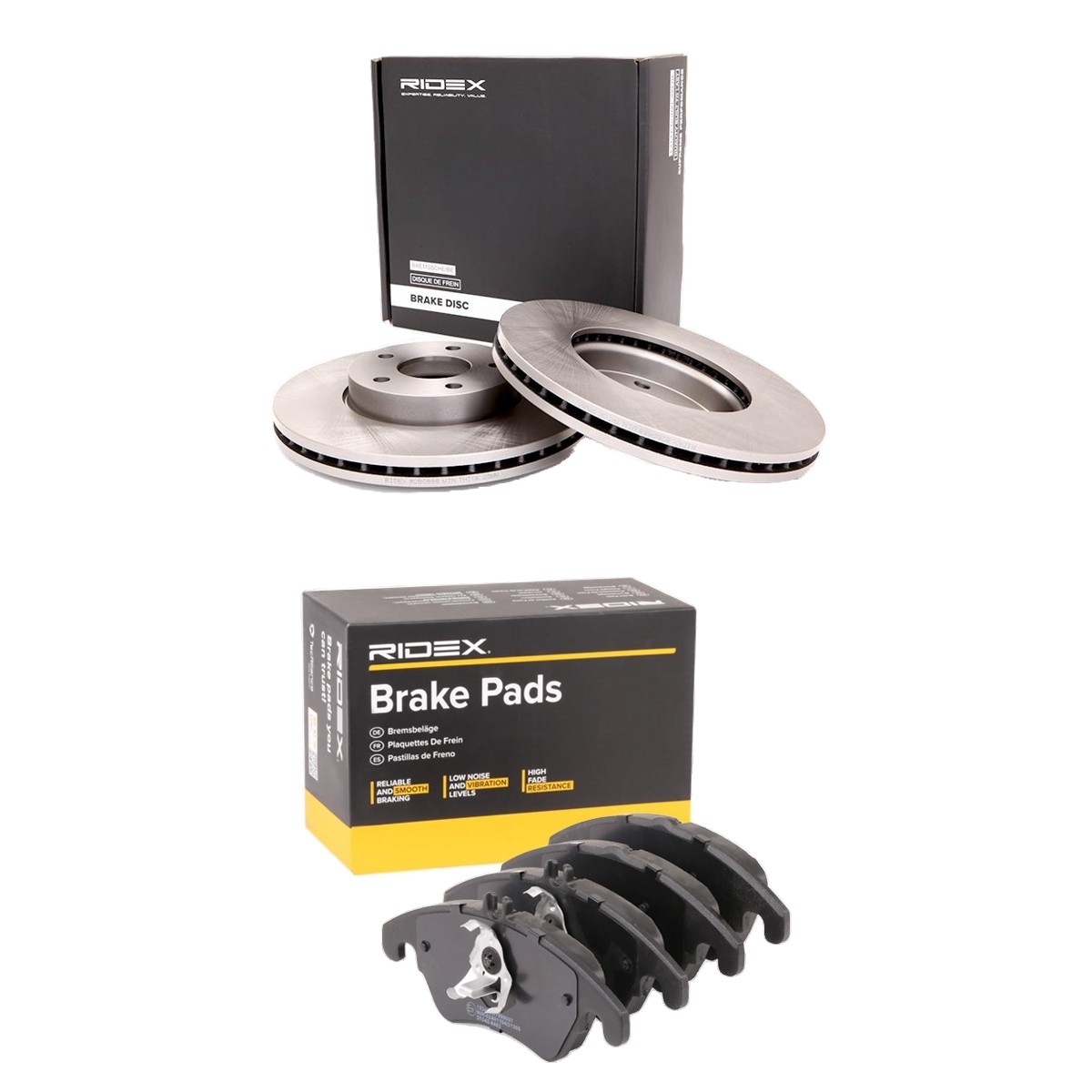 RIDEX 3405B1948: Bromssats, skivbroms framaxel, Ø: 344,0mm, Hålad/ventilerad invändigt