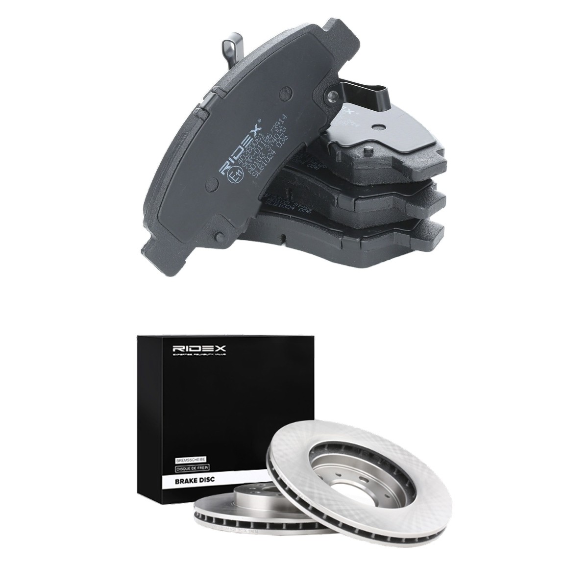 RIDEX 3405B2007: Bremsscheiben und -beläge Vorderachse, Ø: 240,0mm, innenbelüftet