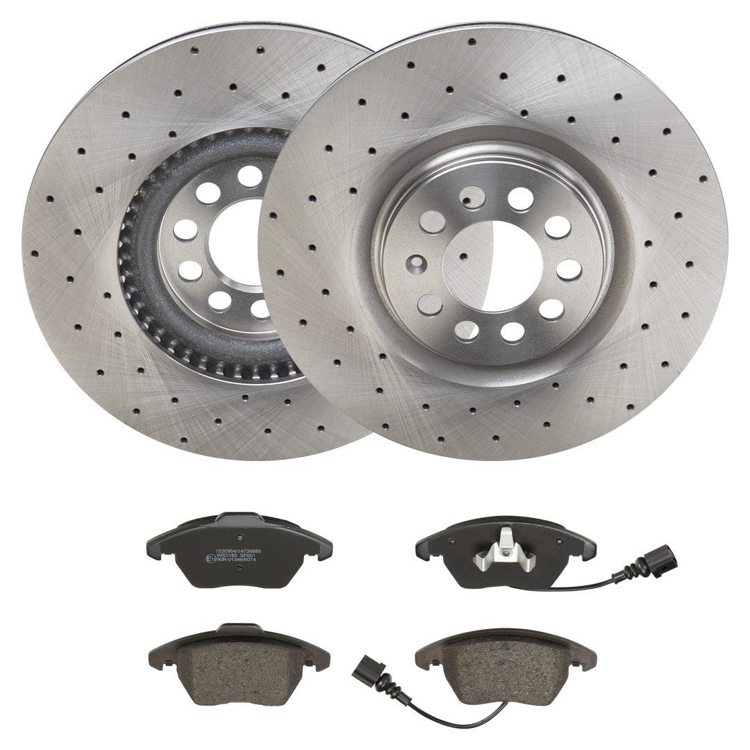 RIDEX 3405B2141: Pidurikomplekt, ketaspidur Esisild, Ø: 312mm, perforeeritud, sisemine õhutus