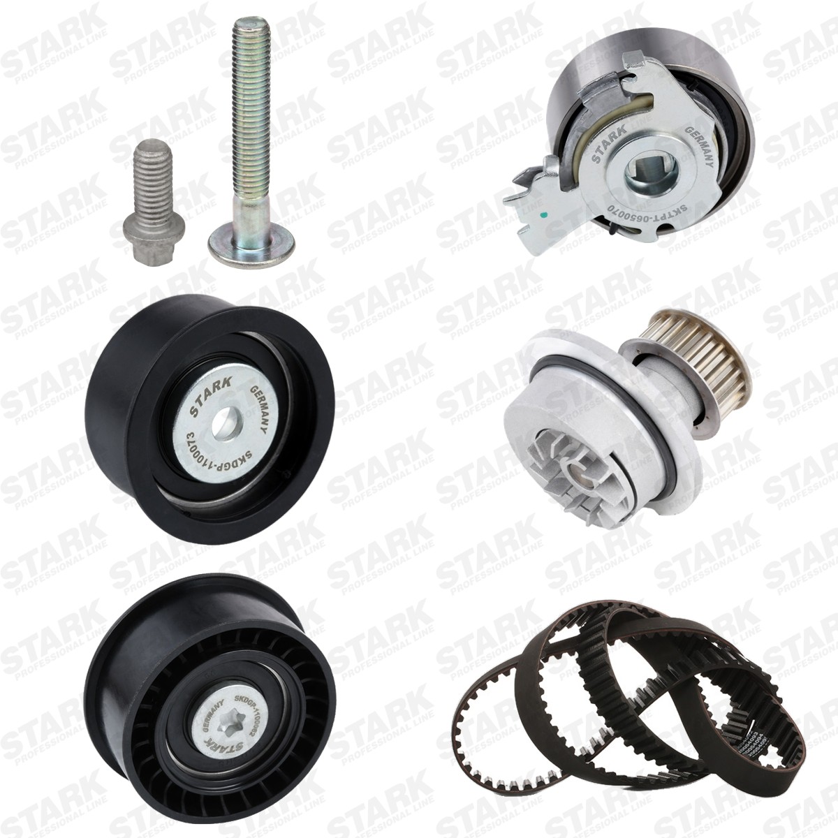 STARK SKWPT-0750501: Kamremssats med vattenpump Kuggar: 169, B: 20,0mm, med vattenpump, med skruv, med skruvar