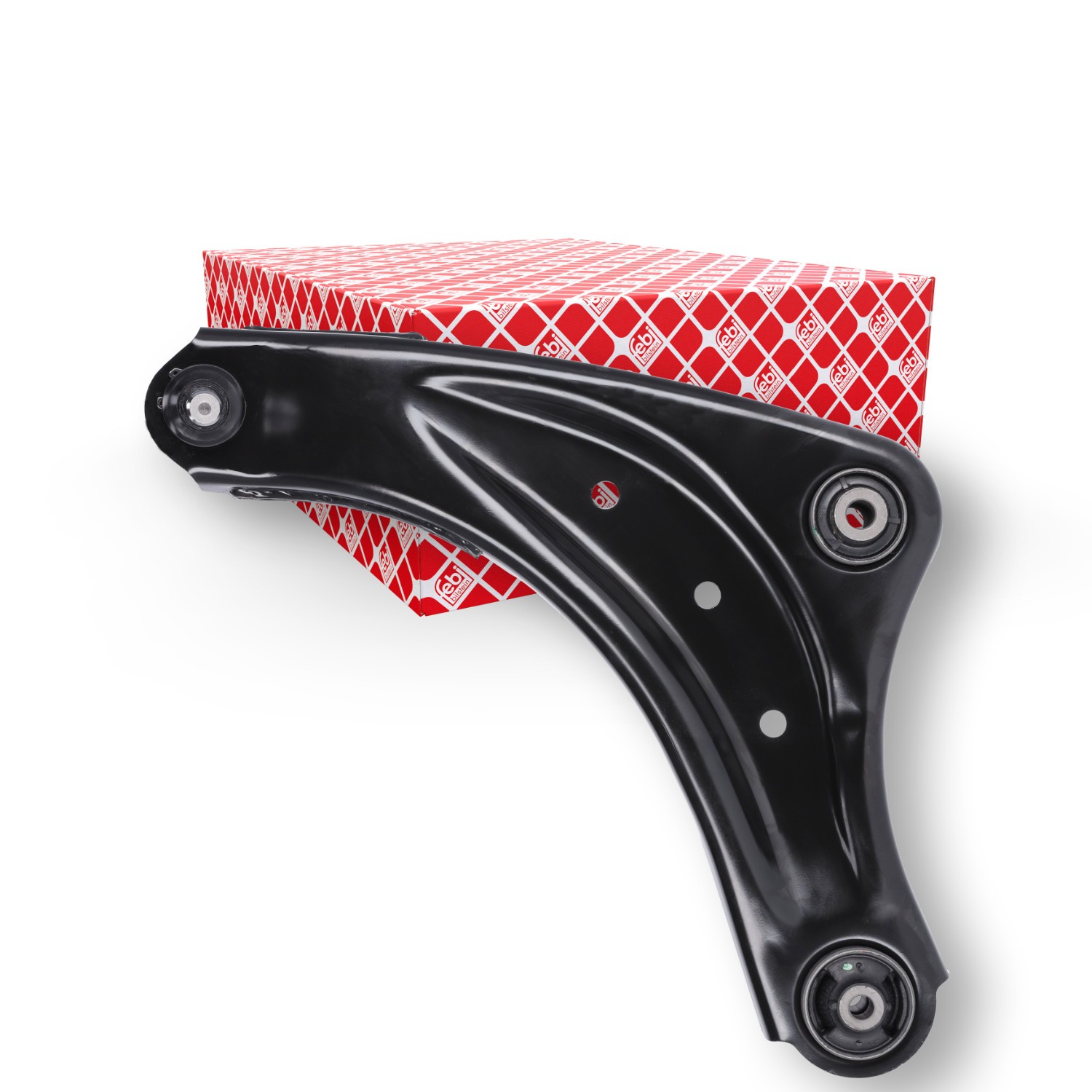 FEBI BILSTEIN 182086: Tukivarsi Etuakseli, vasen, Teräslevy, kumilaakereilla, Alapallo-/pallonivelellä