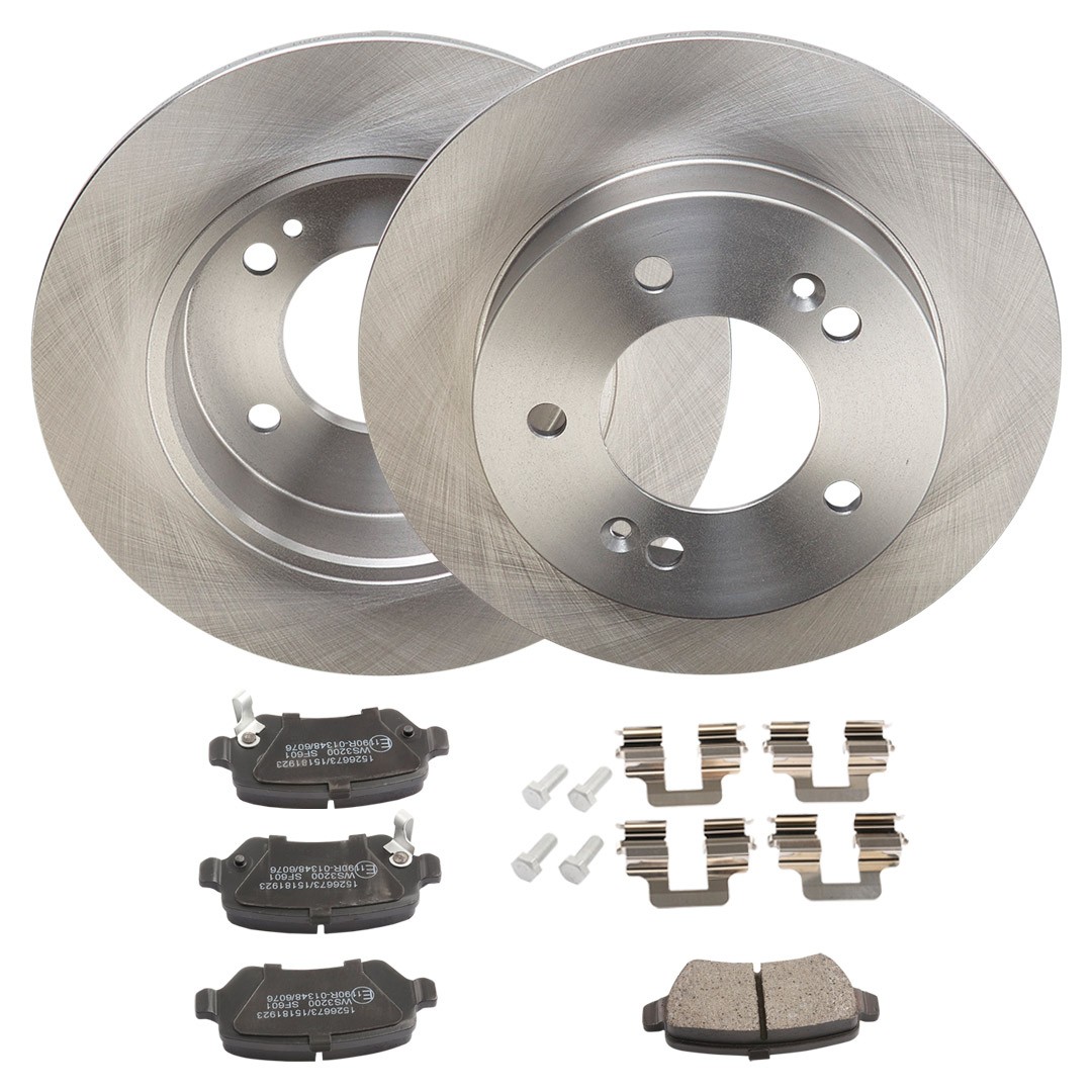 RIDEX 3405B2381 Bremsscheiben und -beläge Hinterachse, Ø: 258,0mm, voll