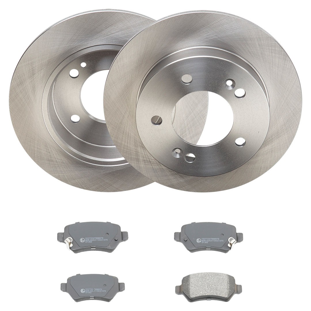 RIDEX 3405B2388 Bremsscheiben und -beläge Hinterachse, Ø: 258,0mm, voll