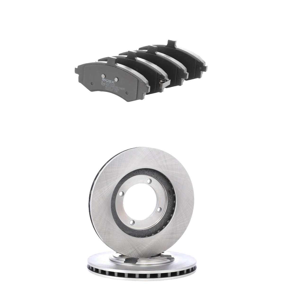 RIDEX 3405B2656: Bremseskiver og klodser foraksel, Ø: 257mm, ventileret