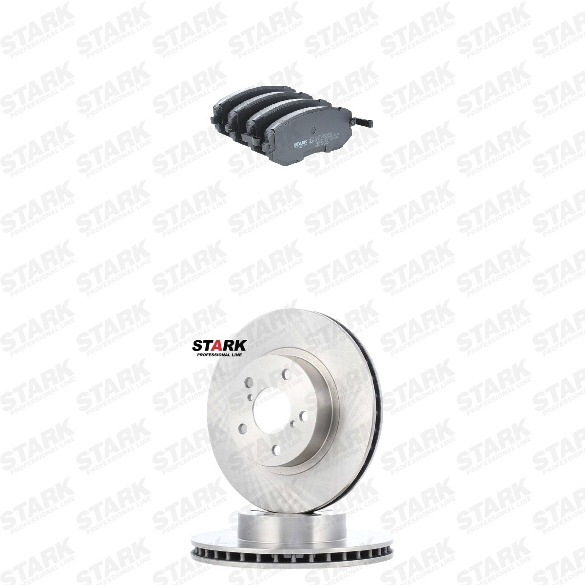 STARK SKBK-10992703: Kit de discos de freno y pastillas Eje delantero, Ø: 260,0mm, ventilación interna