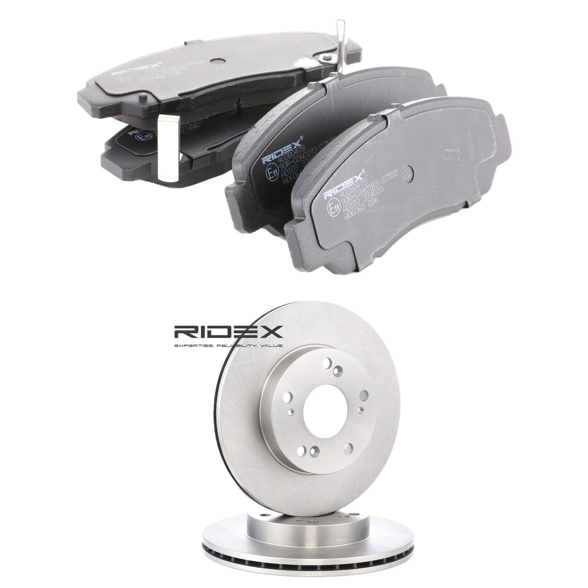 RIDEX 3405B2711: Bremžu komplekts, Disku bremzes Priekšējais tilts, Ø: 262,0mm, ar iekšējo ventilāciju