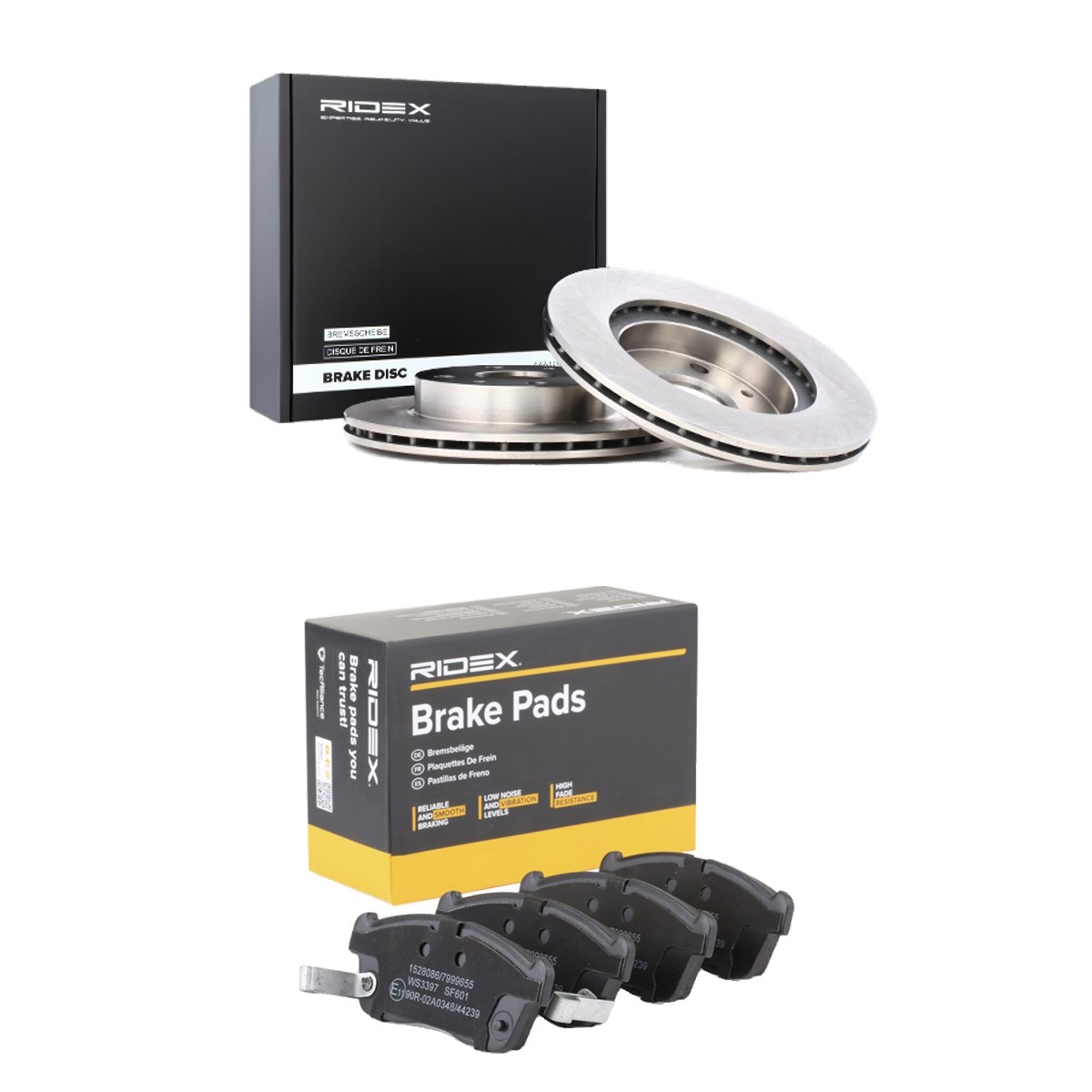 RIDEX 3405B2782: Kit de discos de freno y pastillas Eje delantero, Ø: 234,0mm, ventilación interna