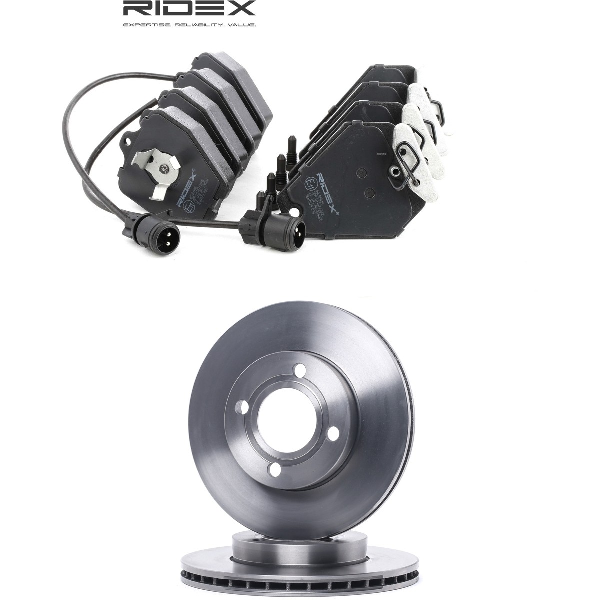 RIDEX 3405B2845: Bremseskiver og klodser foraksel, Ø: 257mm, indvendigt ventileret