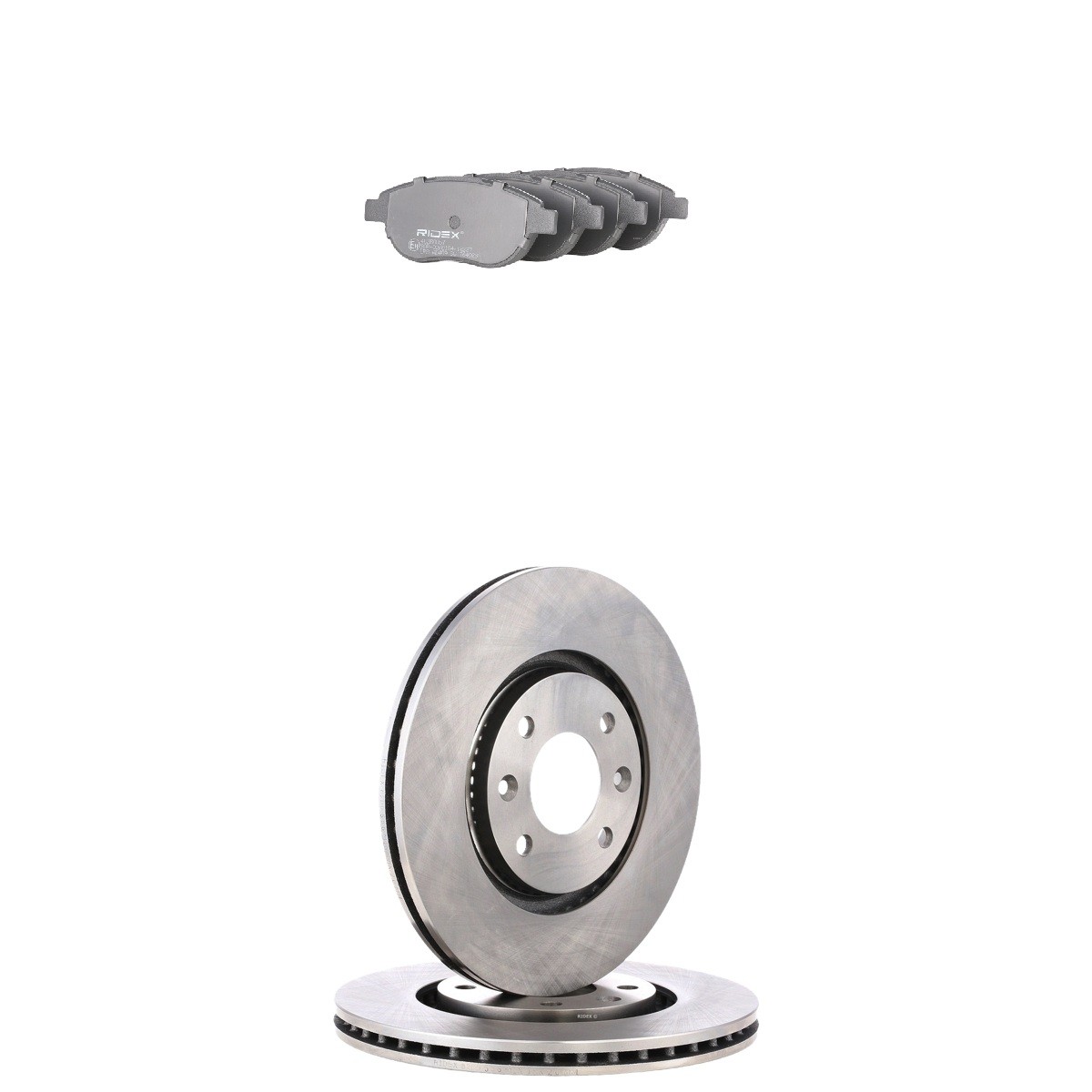 RIDEX 3405B2874: Remschijven en blokken Vooras, Ø: 283mm, Buiten geventileerd