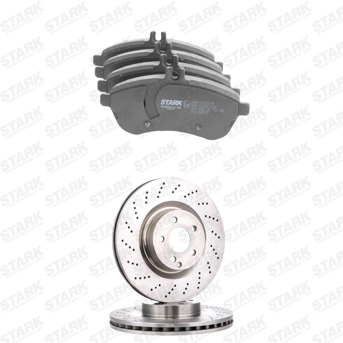 STARK SKBK-10993026: Bromssats, skivbroms framaxel, Ø: 344,0mm, Hålad/ventilerad invändigt