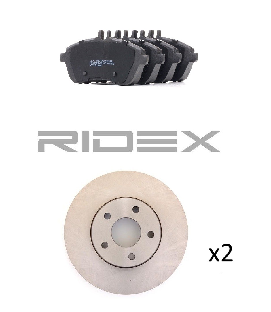RIDEX 3405B3023: Bromssats, skivbroms framaxel, Ø: 344,0mm, Hålad/ventilerad invändigt