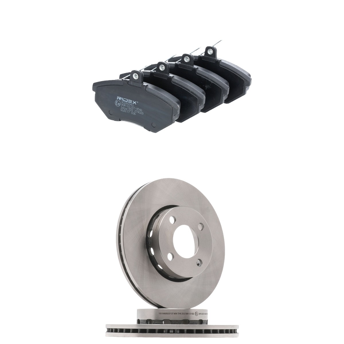 RIDEX 3405B3077: Bromssats, skivbroms framaxel, Ø: 276mm, ventilerad