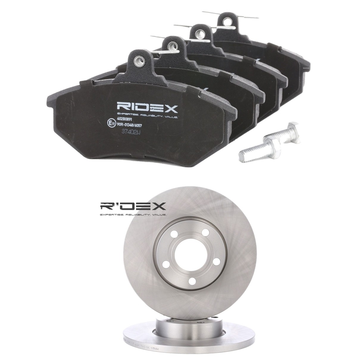 RIDEX 3405B3175: Zestaw do hamulców, hamulce tarczowe Oś przednia, Ø: 288,0[mm], pełny