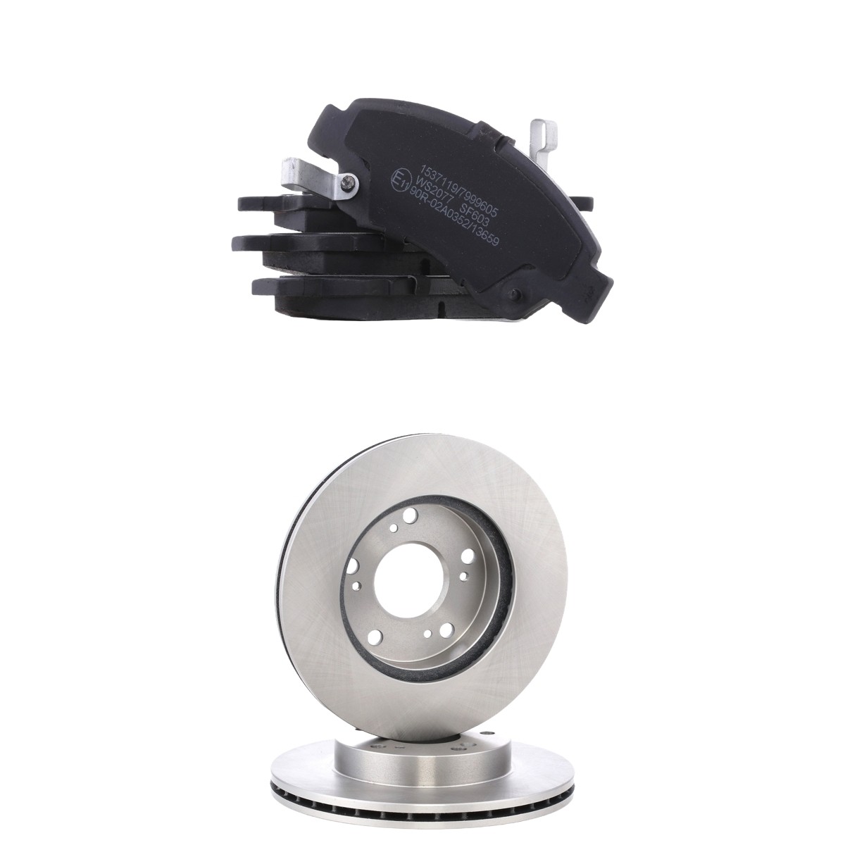 RIDEX 3405B3239: Bremseskiver og klodser foraksel, Ø: 262,0mm, indvendigt ventileret