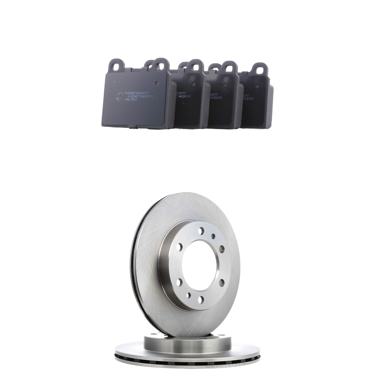 RIDEX 3405B3245: Kit de discos de freno y pastillas Eje delantero, Ø: 302mm, ventilado