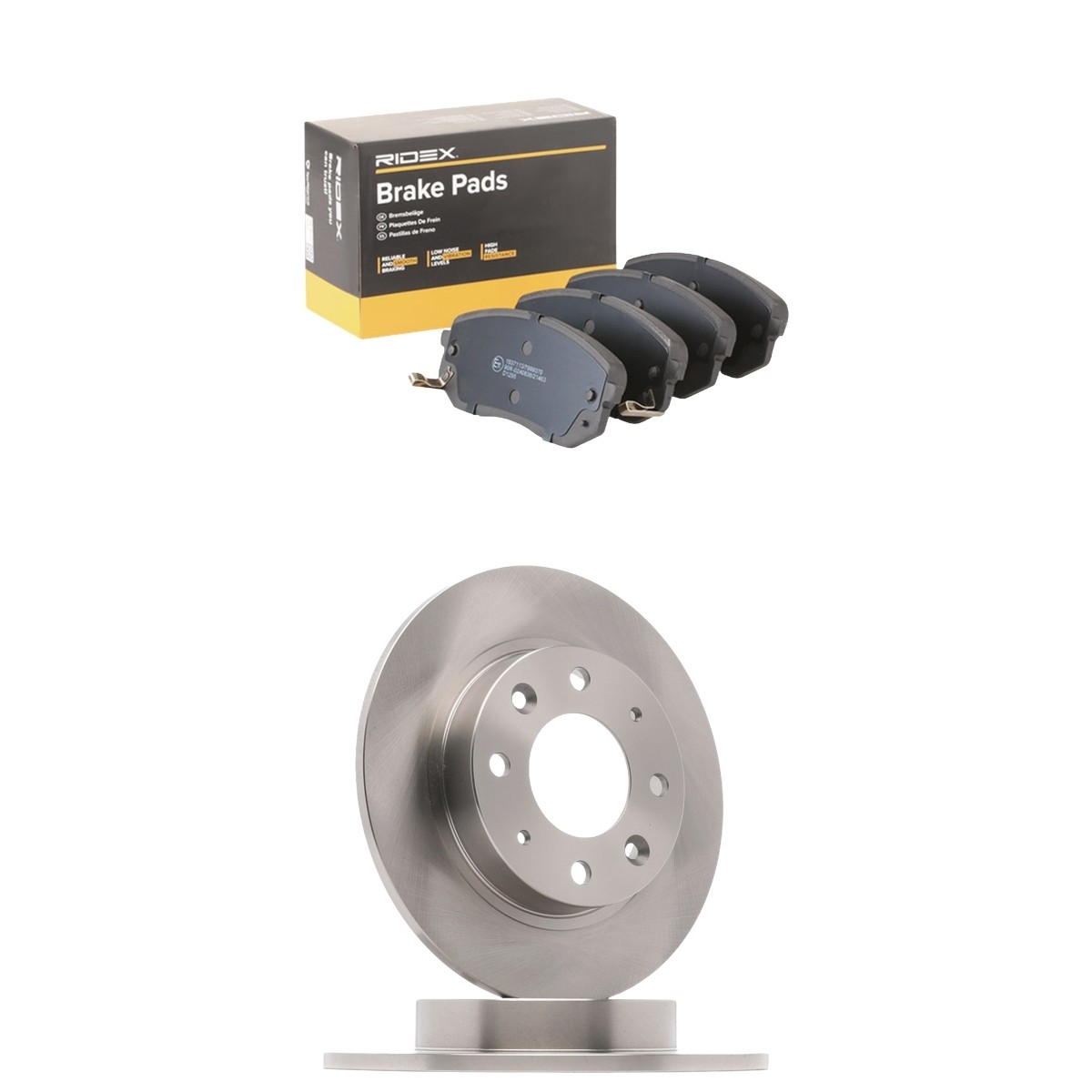 RIDEX 3405B3277: Remschijven en blokken Vooras, Ø: 261,0mm, volledig