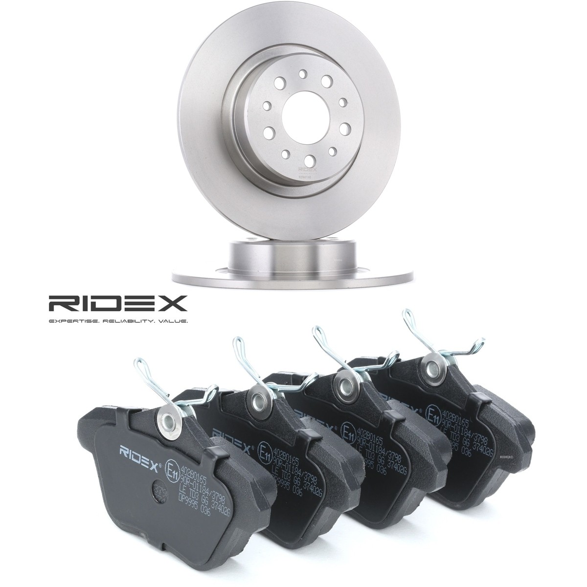 RIDEX 3405B3309: Bromssats, skivbroms Bakaxel, Ø: 276mm, full