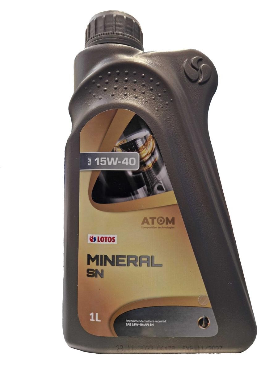 LOTOS 5900925304106: Motorový olej 1l, 15W-40 MINERAL, SN