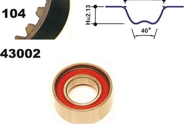MAPCO 23002: Fogasszíj készlet fogszám 1: 104