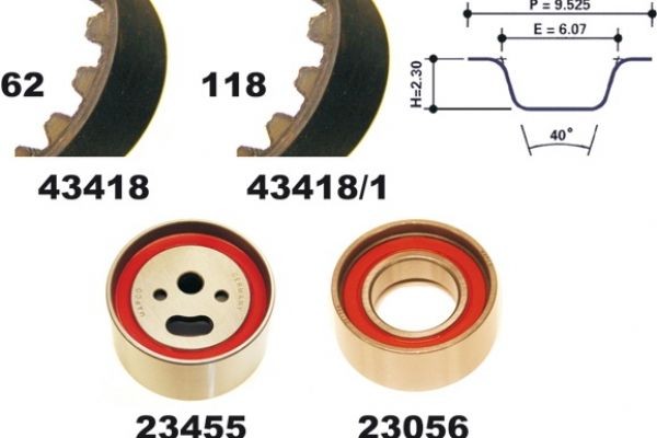 MAPCO 23418: Kit de correa de distribución usable en vehículos con corriente de carga de alternador: 62