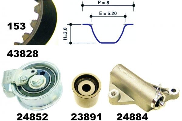 MAPCO 23840: Zahnriemensatz Zähnezahl 1: 153