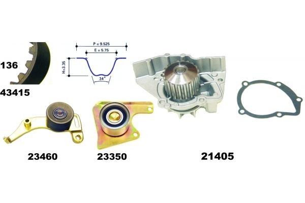 MAPCO 41415: Bomba de água + kit de correia dentada