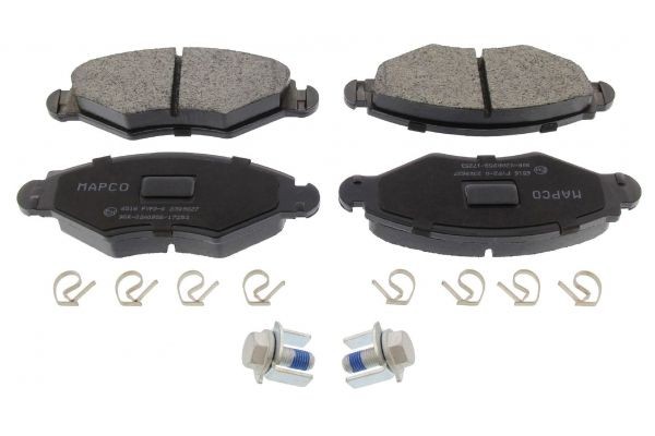 MAPCO 6516: Fékbetét készlet, tárcsafék elsőtengely, csikorgásgátló lemezzel