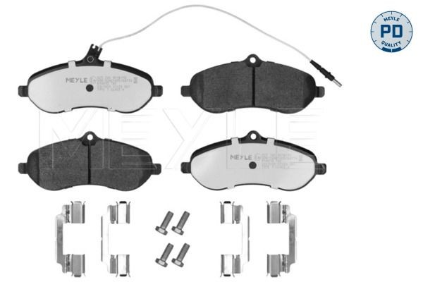 MEYLE 025 245 9518/PD: Remblokken MEYLE-PD: Advanced performance and design. Vooras, Met toebehoren, Met anti-kreukplaat