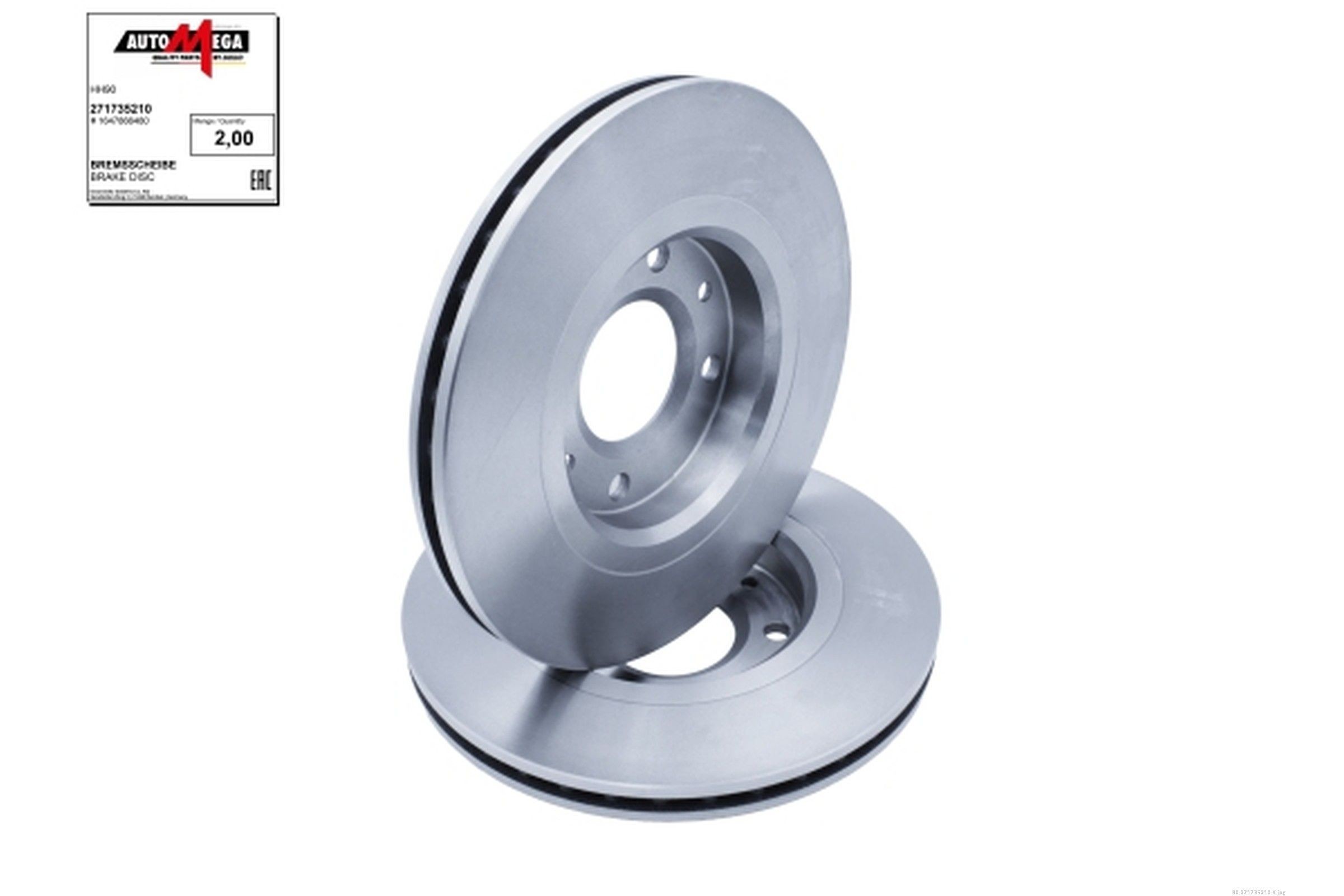 AUTOMEGA 271735210: Tarcza hamulcowa Ø: 266[mm], wentylowany, Ø: 266[mm]