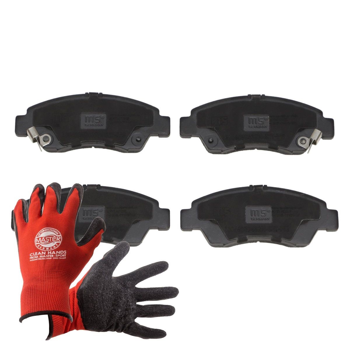 MASTER-SPORT 13046059432N-SET-MSP: Bromsbelägg PROMO framaxel, Anti-skrik-plåt