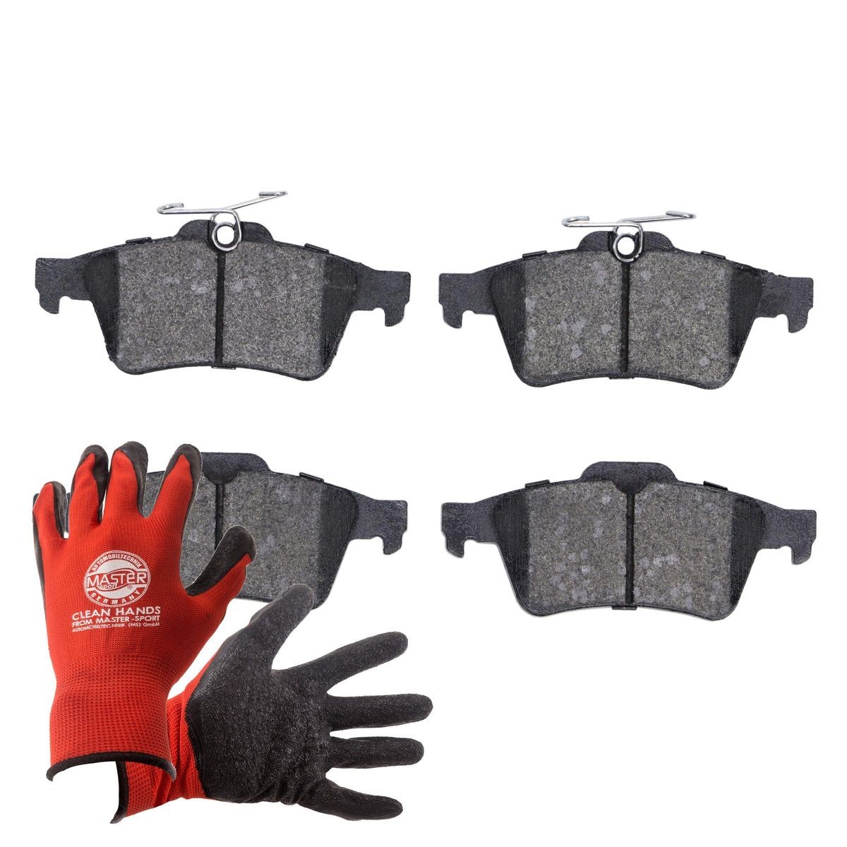 MASTER-SPORT 13046071942N-SET-MSP: Juego de pastillas de freno PROMO Eje trasero, Chapa antichirridos