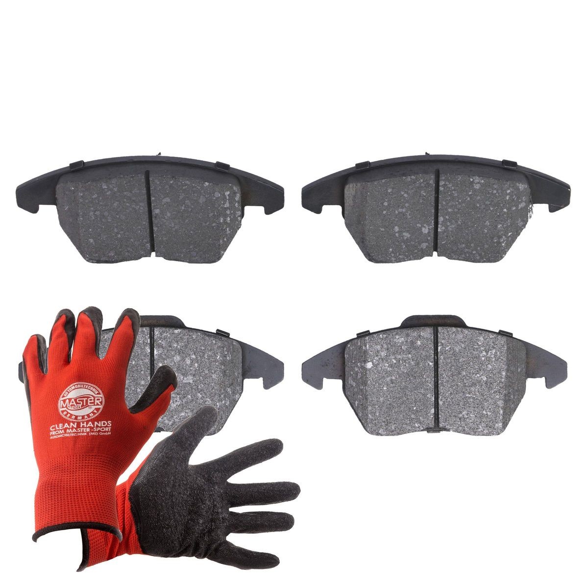 MASTER-SPORT 13046072022N-SET-MSP: Bromsbelägg PROMO framaxel, Anti-skrik-plåt