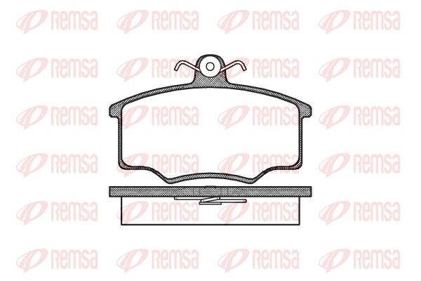 REMSA 0046.00: Bromsbelägg framaxel, med tillbehör, med fjäder, med limfolie, med skruvar