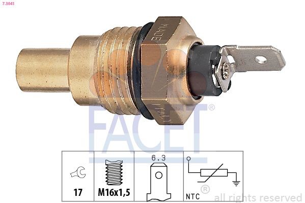 FACET 7.3041: Senzor, temperatura lichid de racire M16x1,5, Made in Italy - OE Equivalent
