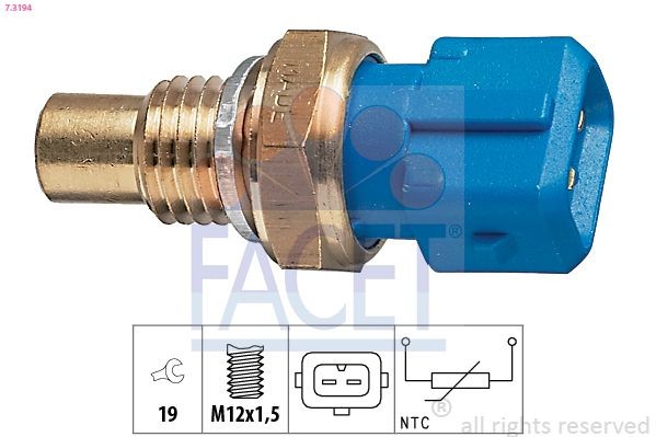 FACET 7.3194: Senzor, temperatura lichid de racire Made in Italy - OE Equivalent