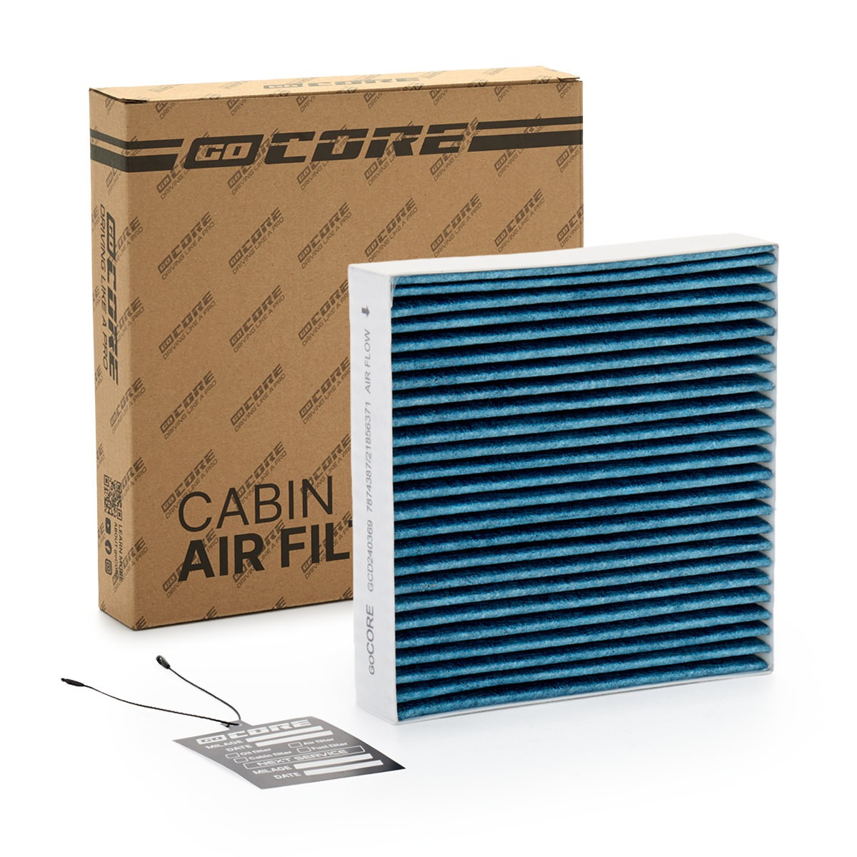 goCORE GCD240369 Innenraumfilter mit antiallergischer Wirkung, mit antibakterieller Wirkung, Feinstaubfilter (PM 2.5), Schwebstofffilter (HEPA), Aktivkohlefilter