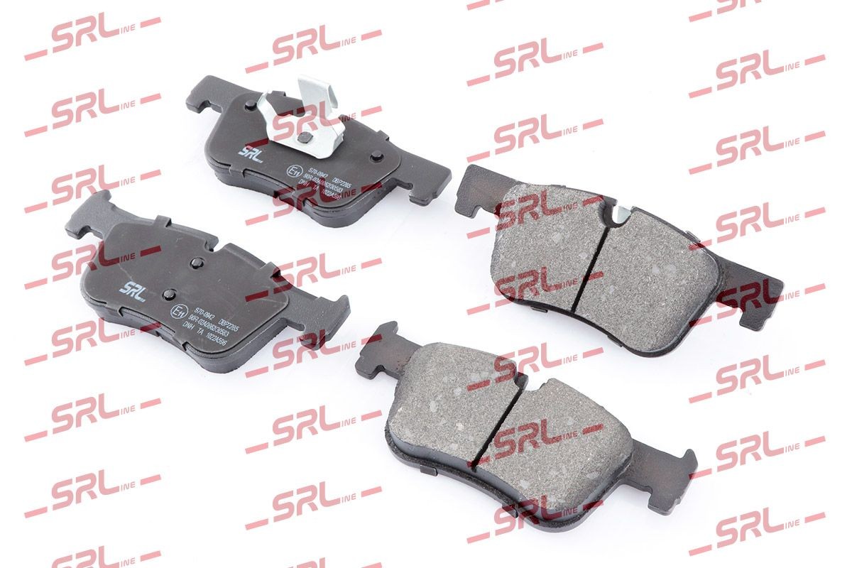 SRLine S70-0942: Fékbetét készlet, tárcsafék Tartozékok nélkül, csikorgásgátló lemezzel