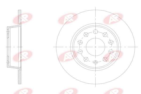 AP-SA A1038P: Bromsskiva Bakaxel, Ø: 272mm, full, Ø: 272mm