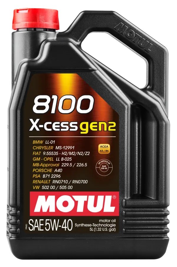 MOTUL 112351: Huile moteur 8100 X-CESS GEN2 5W-40 5I, 5W-40 8100, X-cess Gen2