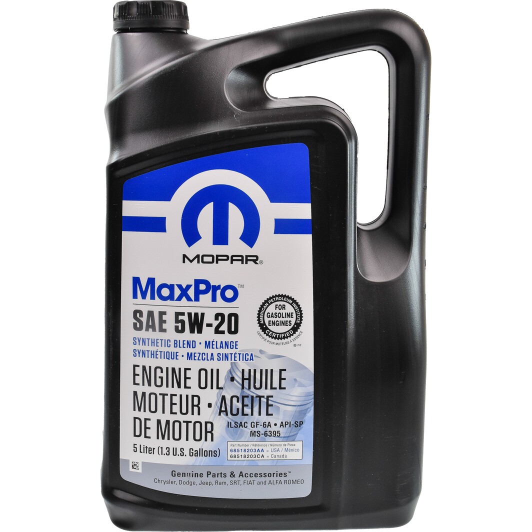 MOPAR 68518203AA: Motorový olej 5l, 5W-20 MaxPro