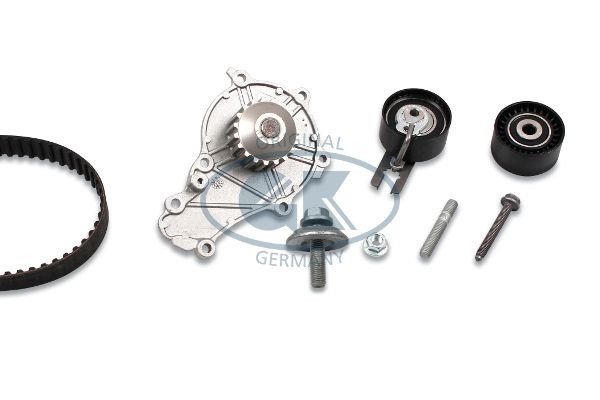 GK K986803A: Vesipumppu + jakohihnasarja Hampaita: 137, Leveys: 25mm, kampiakselin hihnapyörän ruuveilla