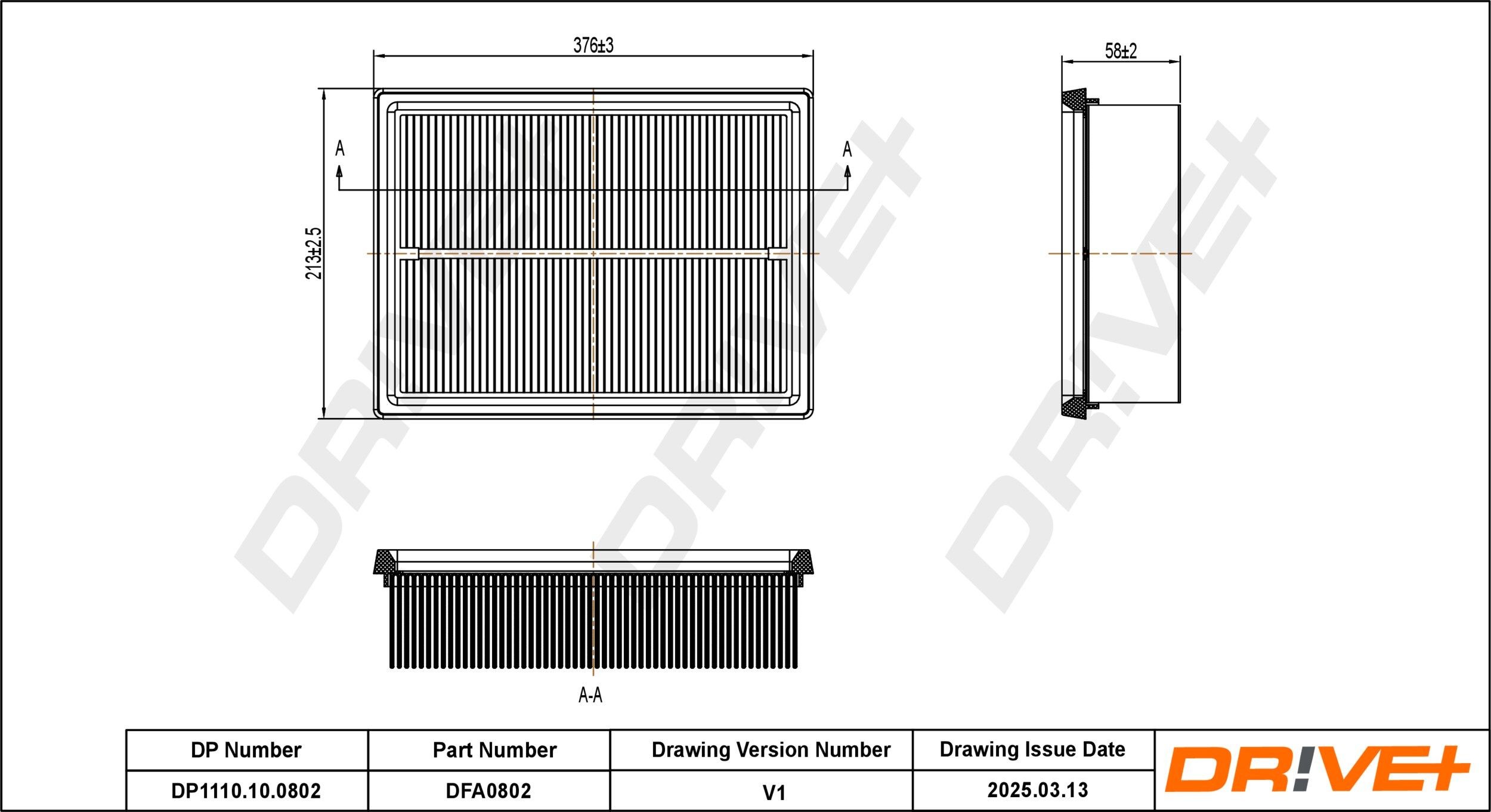 Dr!ve+ DP1110.10.0802: Vzduchový filter