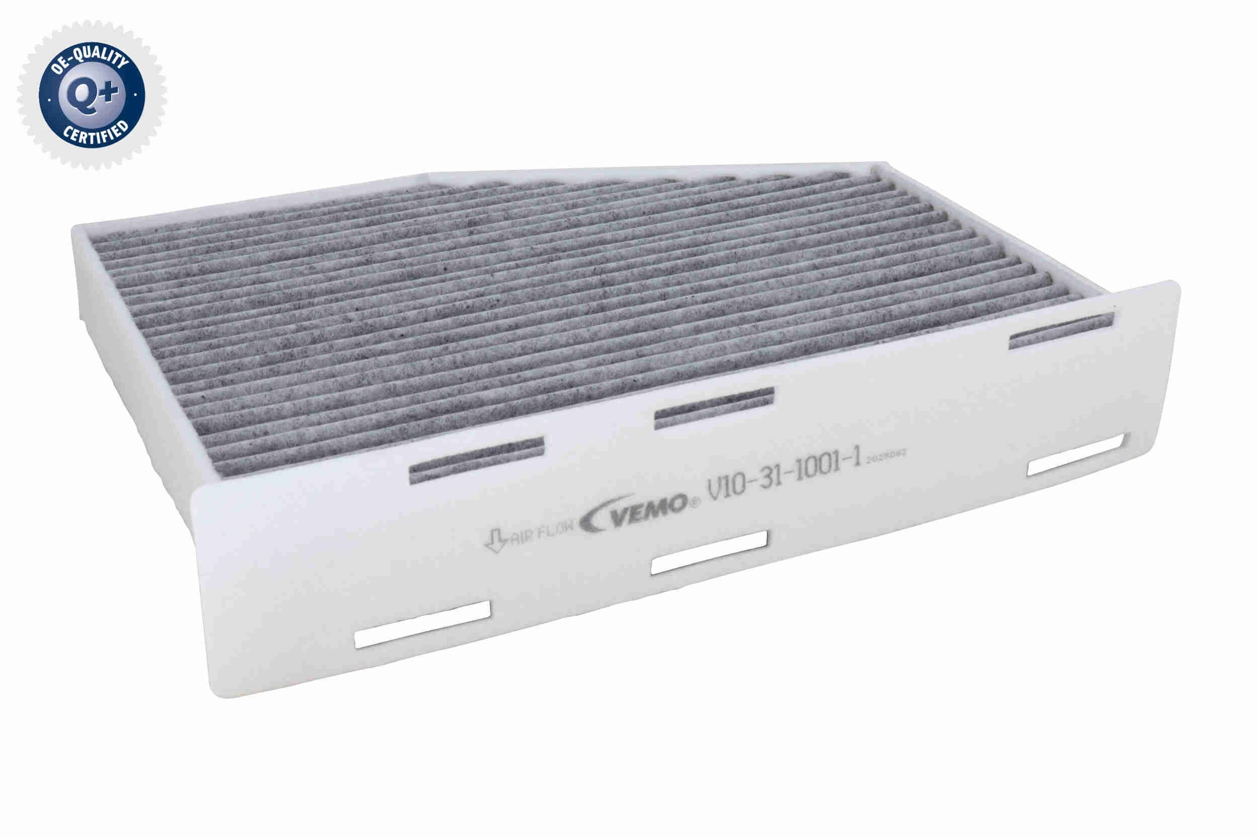 VEMO V10-31-1001-1: Filter vnútorného priestoru Aktívne uhlie, Filter aktívneho uhlia Q+, original equipment manufacturer quality
