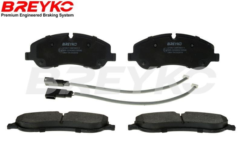 DAVID VASCO Q1967: Bromsbelägg BREYKO PREMIUM framaxel, med tillbehör, utan skruvar