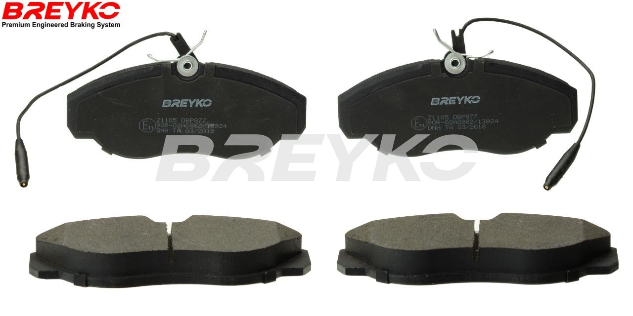 DAVID VASCO Z1105: Remblokken BREYKO Vooras, met afstandsringen, Zonder schroeven