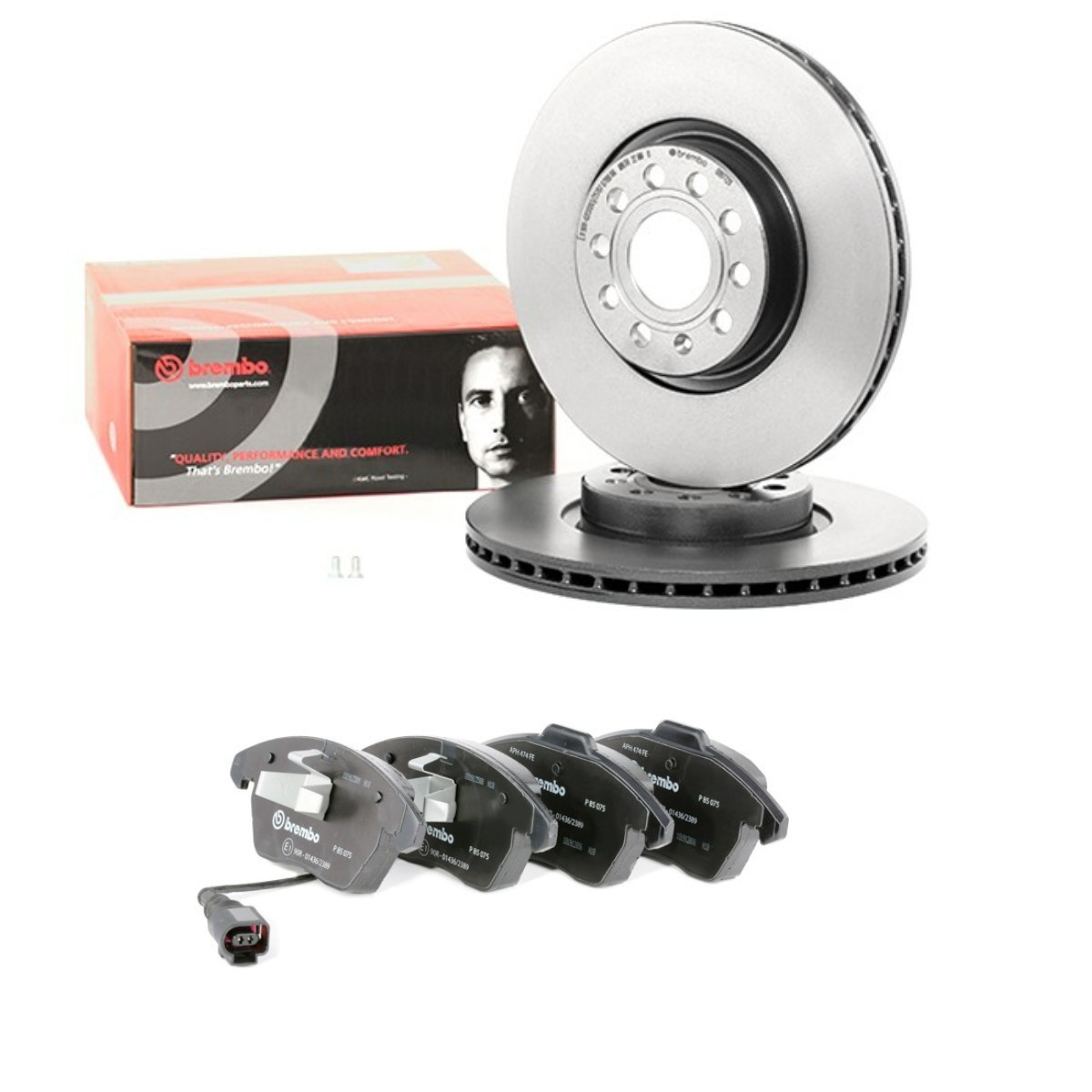BREMBO BRB3405N0008: Kit de discos de freno y pastillas Ø: 312mm, ventilación interna Prime