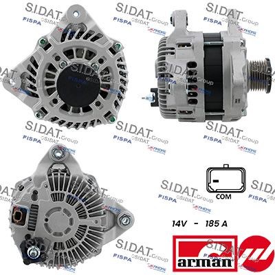 SIDAT A12MH0172AS: Alternador ARMAN 185A