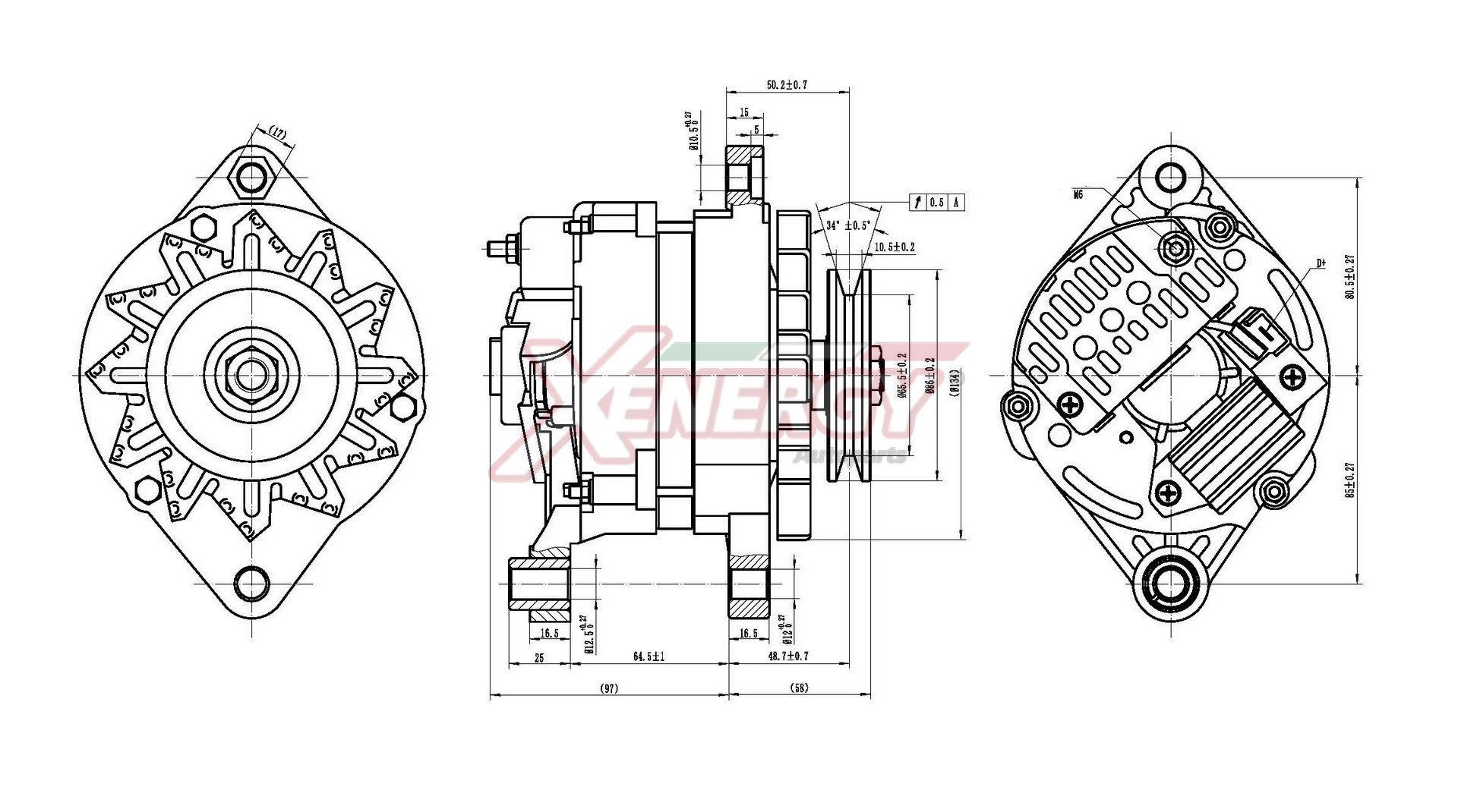 AP XENERGY XAL11430AD: Alternator 55A, cu regulator integrat